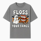 Halloween Ghost Dental Care T-Shirt - Floss Your Fangs Funny Costume Tee for Kids and Adults - T-shirt 1758250118277.jpg