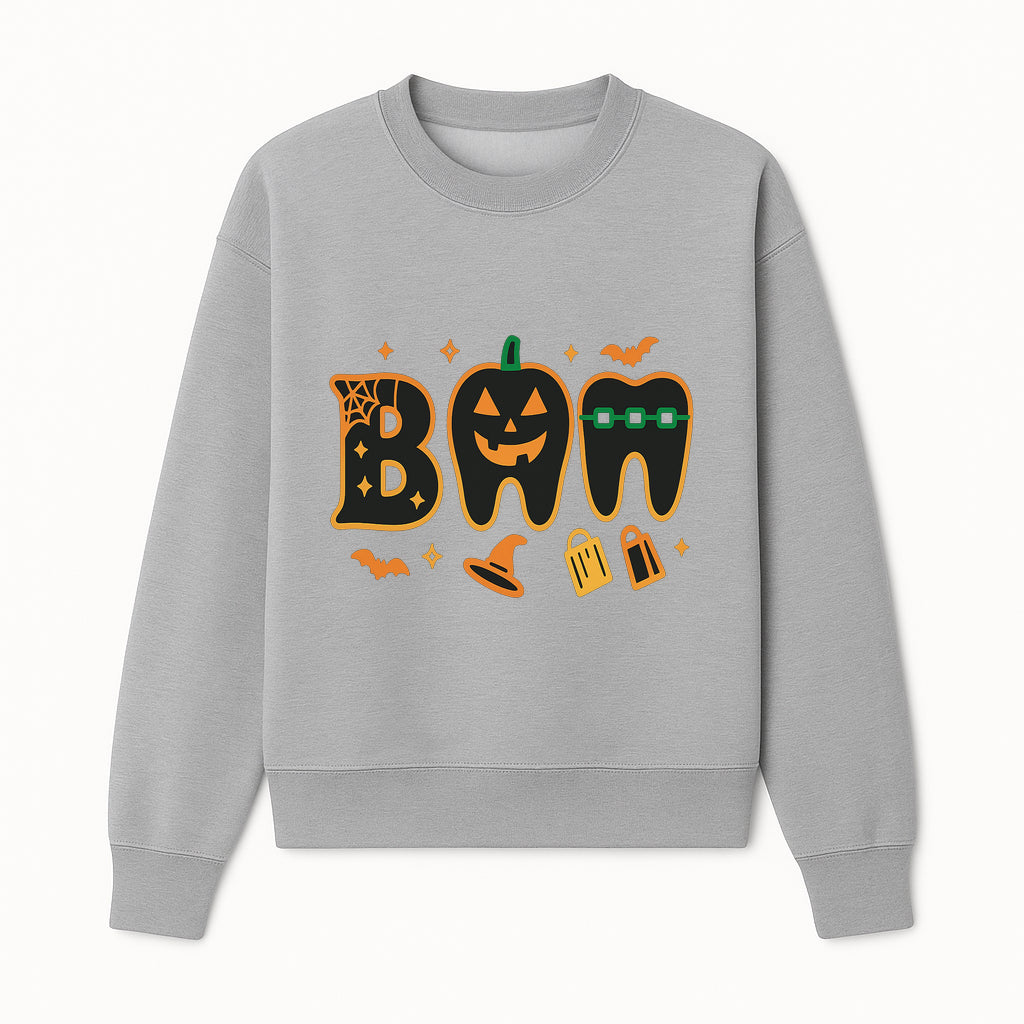 Halloween Themed BAM Decor with Pumpkin, Tooth, and Spooky Icons - Perfect for Parties and Festive Decorations - Sweatshirt 1758250118313.jpg