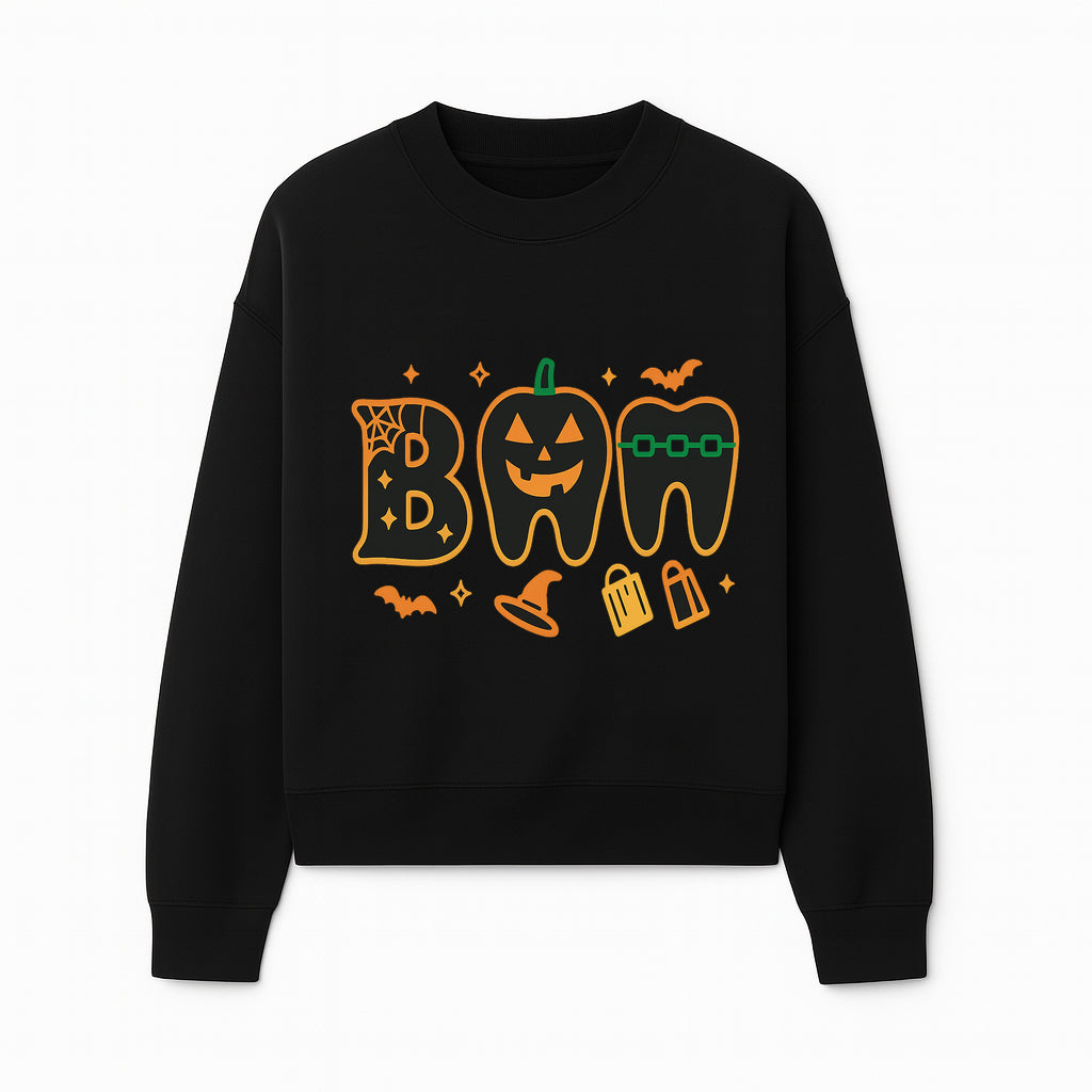 Halloween Themed BAM Decor with Pumpkin, Tooth, and Spooky Icons - Perfect for Parties and Festive Decorations - Sweatshirt 1758250118481.jpg
