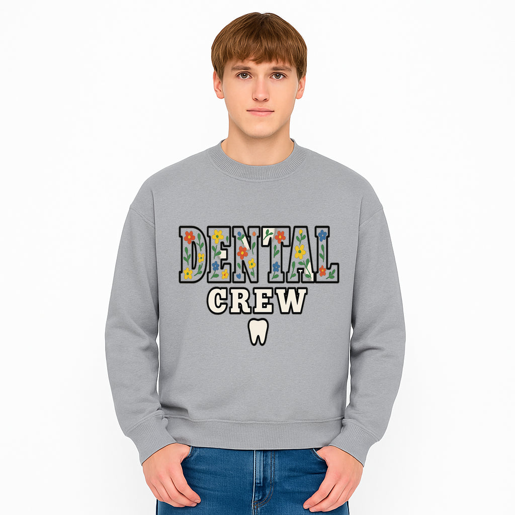 Dental Crew Floral Design Sticker - Cute Dentist Team D cor, Tooth Graphic, Fun Dental Office Accessory, Gift for Dental Professionals - Sweatshirt 1758250118671.jpg