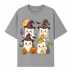 Cute Halloween Ghost Stickers Set - Adorable Spooky Characters with Pumpkins, Candy, and Witch Hats for Kids' Decorations and Crafts - T-shirt 1758250118741.jpg