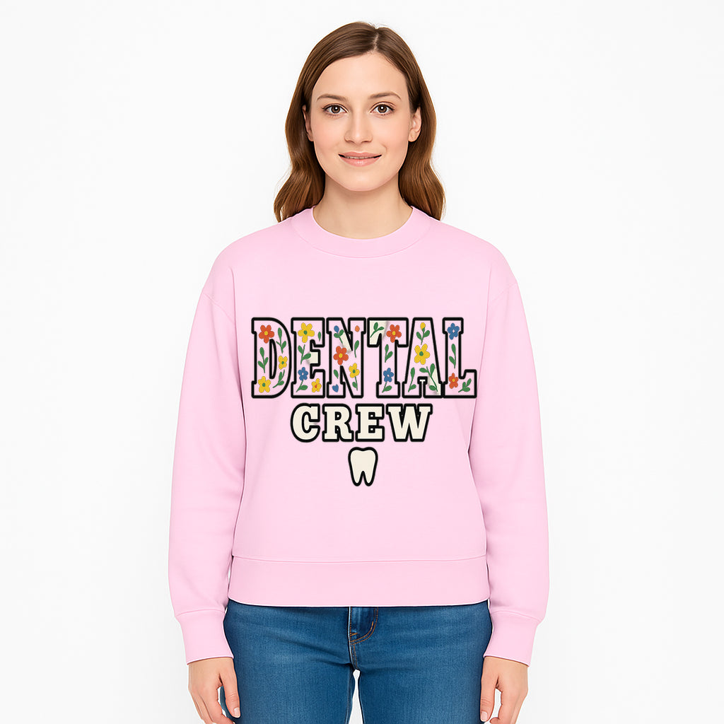 Dental Crew Floral Design Sticker - Cute Dentist Team D cor, Tooth Graphic, Fun Dental Office Accessory, Gift for Dental Professionals - Sweatshirt 1758250118840.jpg