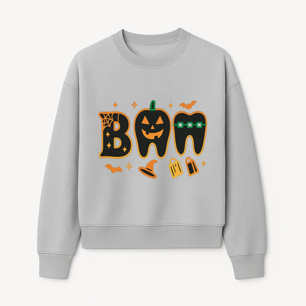 Halloween Themed BAM Decor with Pumpkin, Tooth, and Spooky Icons - Perfect for Parties and Festive Decorations - Sweatshirt 1758250118945.jpg