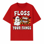Halloween Ghost Dental Care T-Shirt - Floss Your Fangs Funny Costume Tee for Kids and Adults - T-shirt 1758250119041.jpg