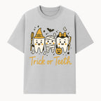 Halloween Trick or Teeth Tooth Fairy Kids T-Shirt, Cute Tooth Characters with Pumpkin, Spooky Ghosts, Fun Dental Theme for Children - T-shirt 1758250119200.jpg