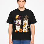Cute Halloween Ghost Stickers Set - Adorable Spooky Characters with Pumpkins, Candy, and Witch Hats for Kids' Decorations and Crafts - T-shirt 1758250120022.jpg
