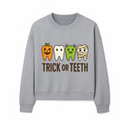 Cute Halloween Trick or Teeth Shirt with Pumpkin & Tooth Characters, Fun Kids' Costume Tee for Spooky Season - Sweatshirt 1758250120352.jpg
