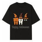 Happy Halloween Dental Art Print - Cute Candy Corn Teeth with Witch Hats - Halloween Decor for Kids' Rooms or Parties - T-shirt 1758250120412.jpg