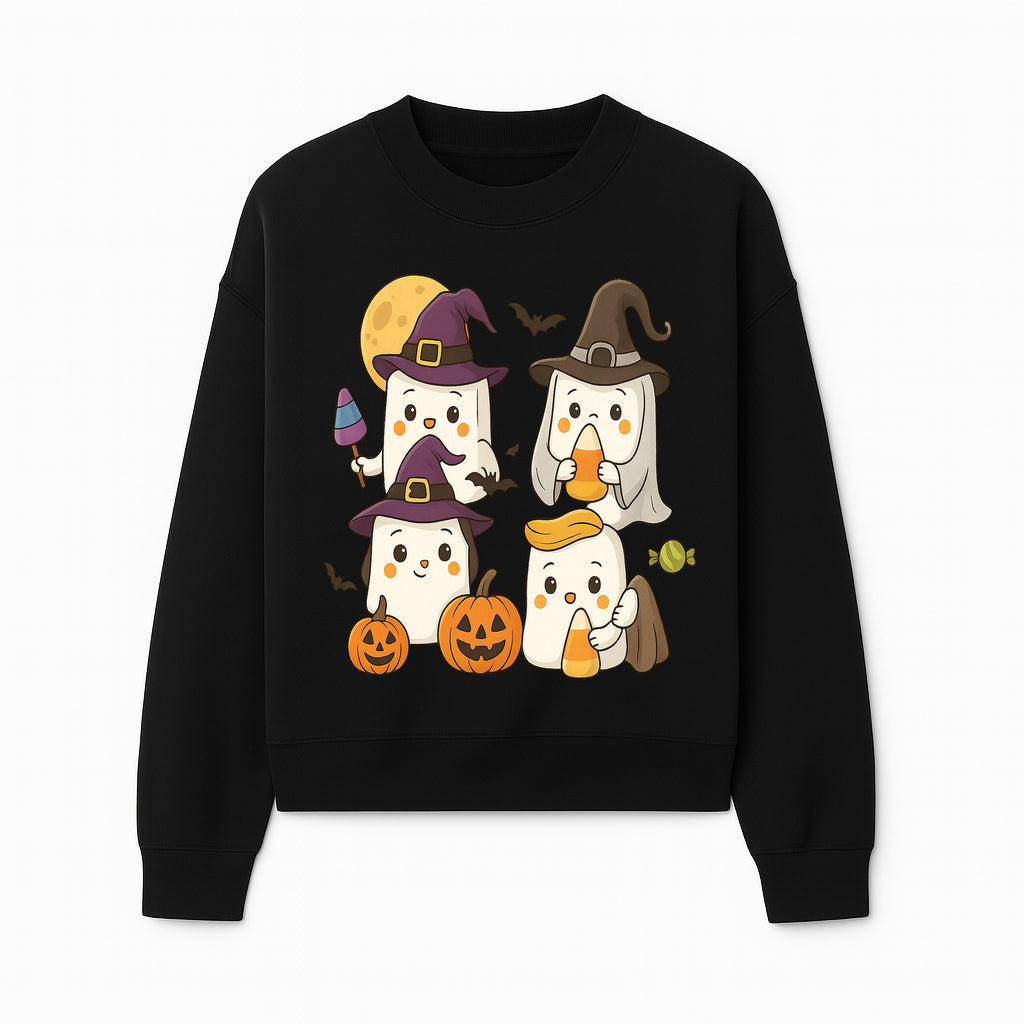 Cute Halloween Ghost Stickers Set - Adorable Spooky Characters with Pumpkins, Candy, and Witch Hats for Kids' Decorations and Crafts - Sweatshirt 1758250120453.jpg