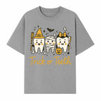 Halloween Trick or Teeth Tooth Fairy Kids T-Shirt, Cute Tooth Characters with Pumpkin, Spooky Ghosts, Fun Dental Theme for Children - T-shirt 1758250120712.jpg