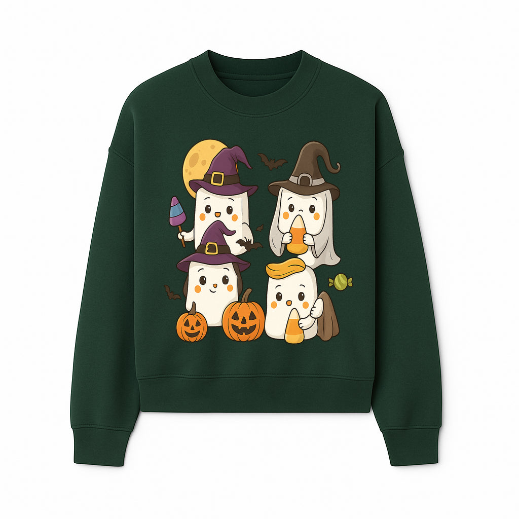 Cute Halloween Ghost Stickers Set - Adorable Spooky Characters with Pumpkins, Candy, and Witch Hats for Kids' Decorations and Crafts - Sweatshirt 1758250120766.jpg