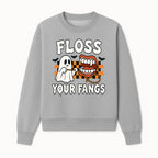Halloween Ghost Dental Care T-Shirt - Floss Your Fangs Funny Costume Tee for Kids and Adults - Sweatshirt 1758250120799.jpg