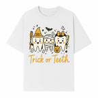 Halloween Trick or Teeth Tooth Fairy Kids T-Shirt, Cute Tooth Characters with Pumpkin, Spooky Ghosts, Fun Dental Theme for Children - T-shirt 1758250120869.jpg