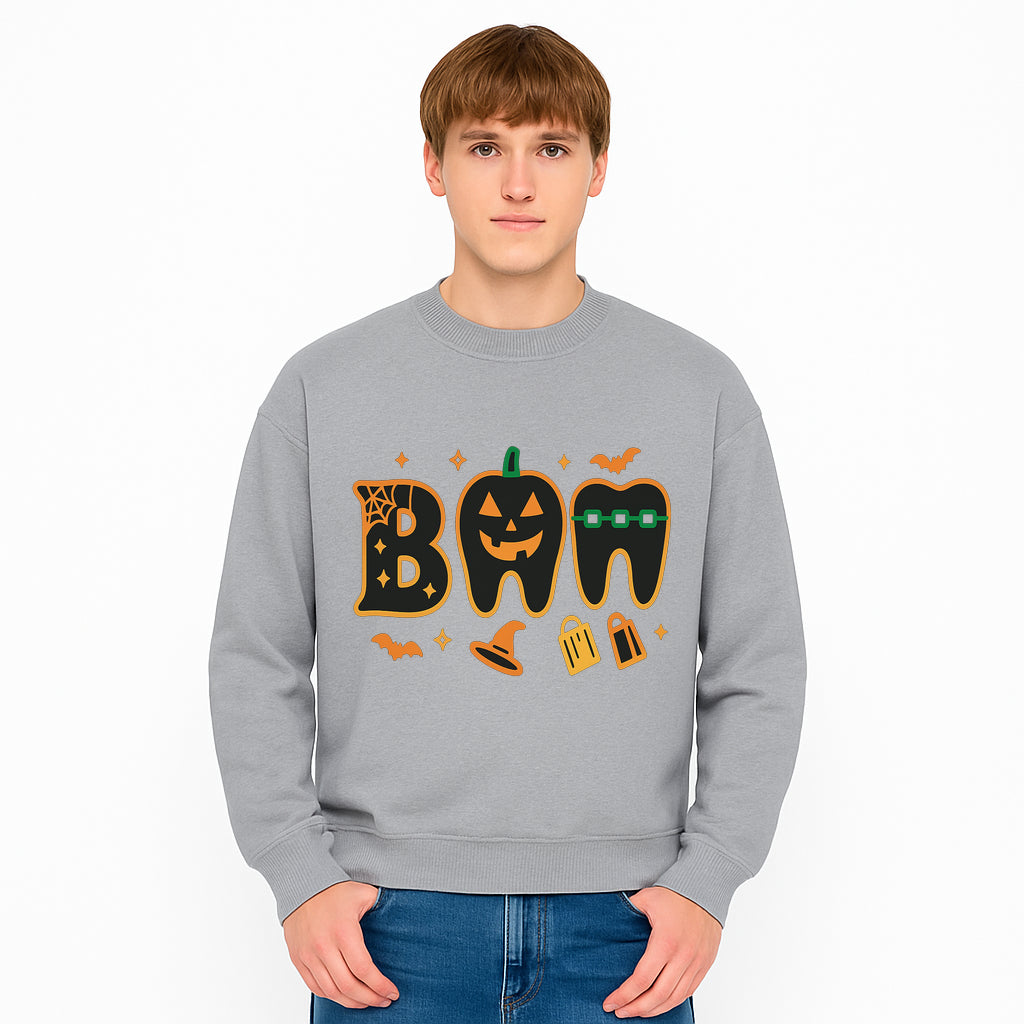 Halloween Themed BAM Decor with Pumpkin, Tooth, and Spooky Icons - Perfect for Parties and Festive Decorations - Sweatshirt 1758250121152.jpg