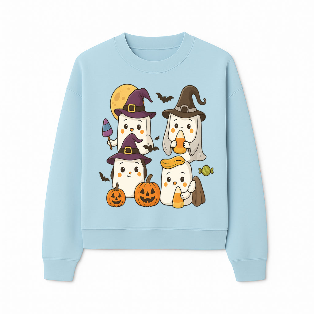 Cute Halloween Ghost Stickers Set - Adorable Spooky Characters with Pumpkins, Candy, and Witch Hats for Kids' Decorations and Crafts - Sweatshirt 1758250121161.jpg