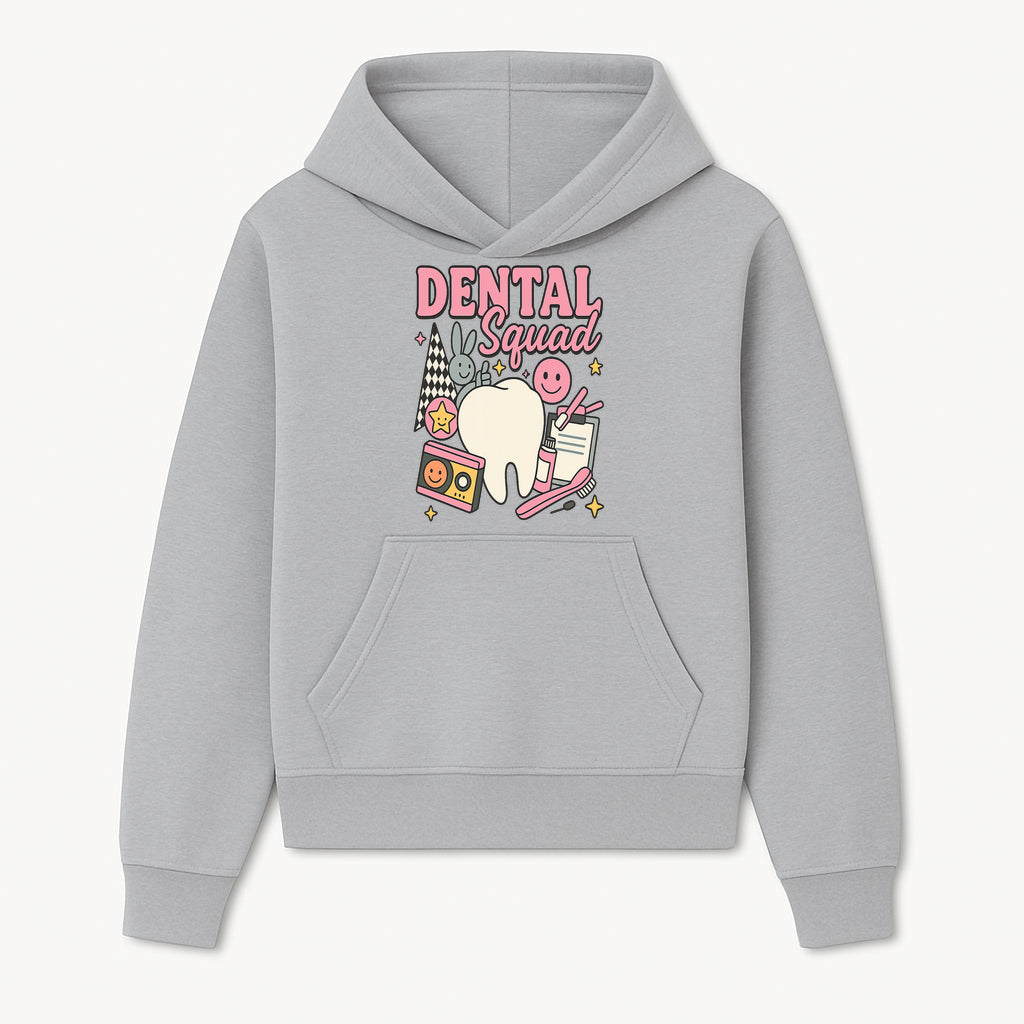 Dental Squad Fun Graphic Tee - Cute Tooth, Bunny, Smiley Faces, Kids' Dental Awareness Shirt, Tooth Fairy Theme - Hoodie 1758250121272.jpg