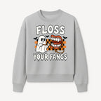 Halloween Ghost Dental Care T-Shirt - Floss Your Fangs Funny Costume Tee for Kids and Adults - Sweatshirt 1758250121410.jpg