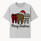 Merry Christmas Tooth Decor, Cute Dental Holiday Art, Christmas Plaid Teeth Design, Festive Dental Gifts for Dentists and Hygienists - T-shirt 1758250121421.jpg
