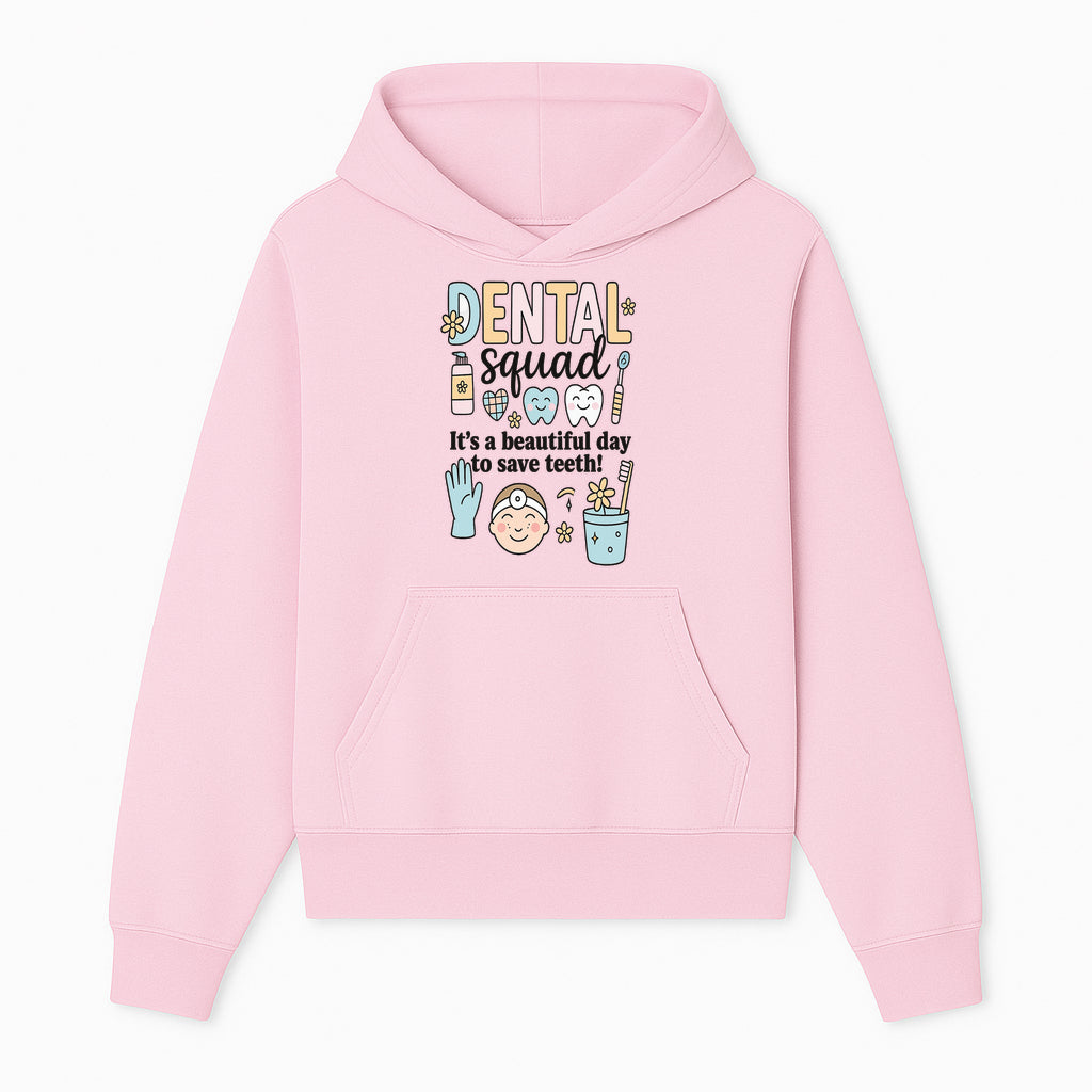 Dental Squad Fun Art Print - Cute Tooth & Dentist Design, Positive Dental Hygiene Quote for Kids' Room or Office Decor - Hoodie 1758250121436.jpg