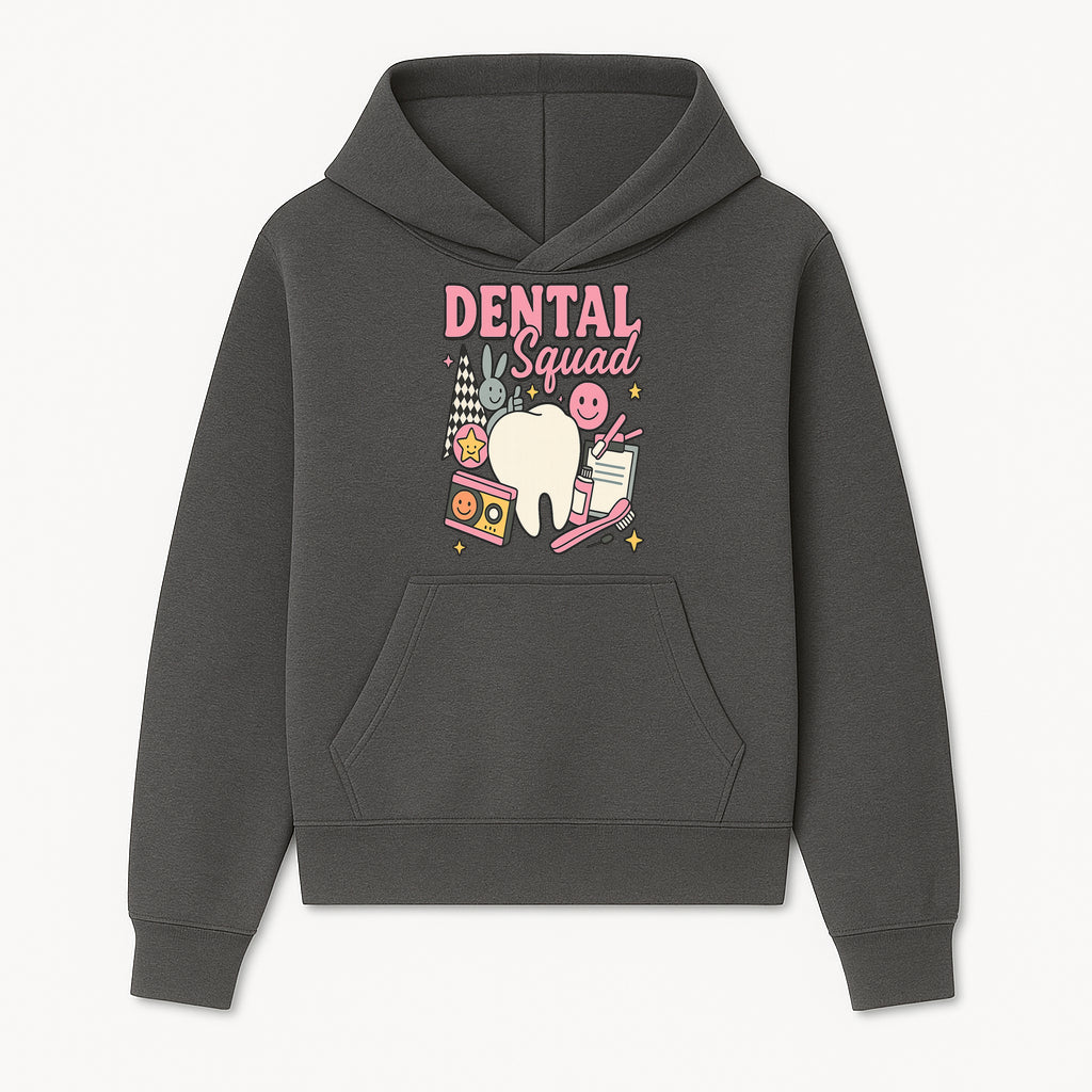 Dental Squad Fun Graphic Tee - Cute Tooth, Bunny, Smiley Faces, Kids' Dental Awareness Shirt, Tooth Fairy Theme - Hoodie 1758250121595.jpg