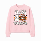 Halloween Ghost Dental Care T-Shirt - Floss Your Fangs Funny Costume Tee for Kids and Adults - Sweatshirt 1758250121675.jpg