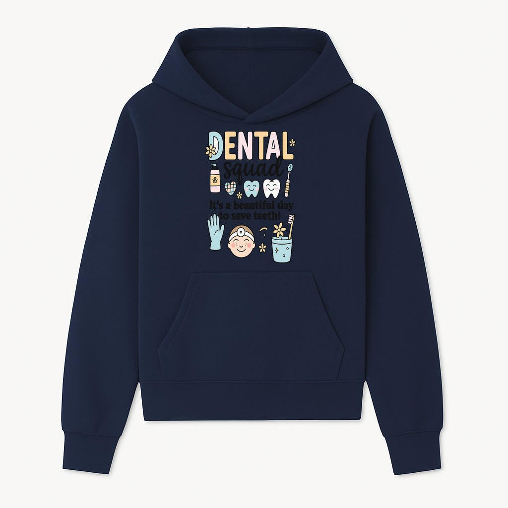 Dental Squad Fun Art Print - Cute Tooth & Dentist Design, Positive Dental Hygiene Quote for Kids' Room or Office Decor - Hoodie 1758250121809.jpg