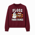 Halloween Ghost Dental Care T-Shirt - Floss Your Fangs Funny Costume Tee for Kids and Adults - Sweatshirt 1758250121821.jpg