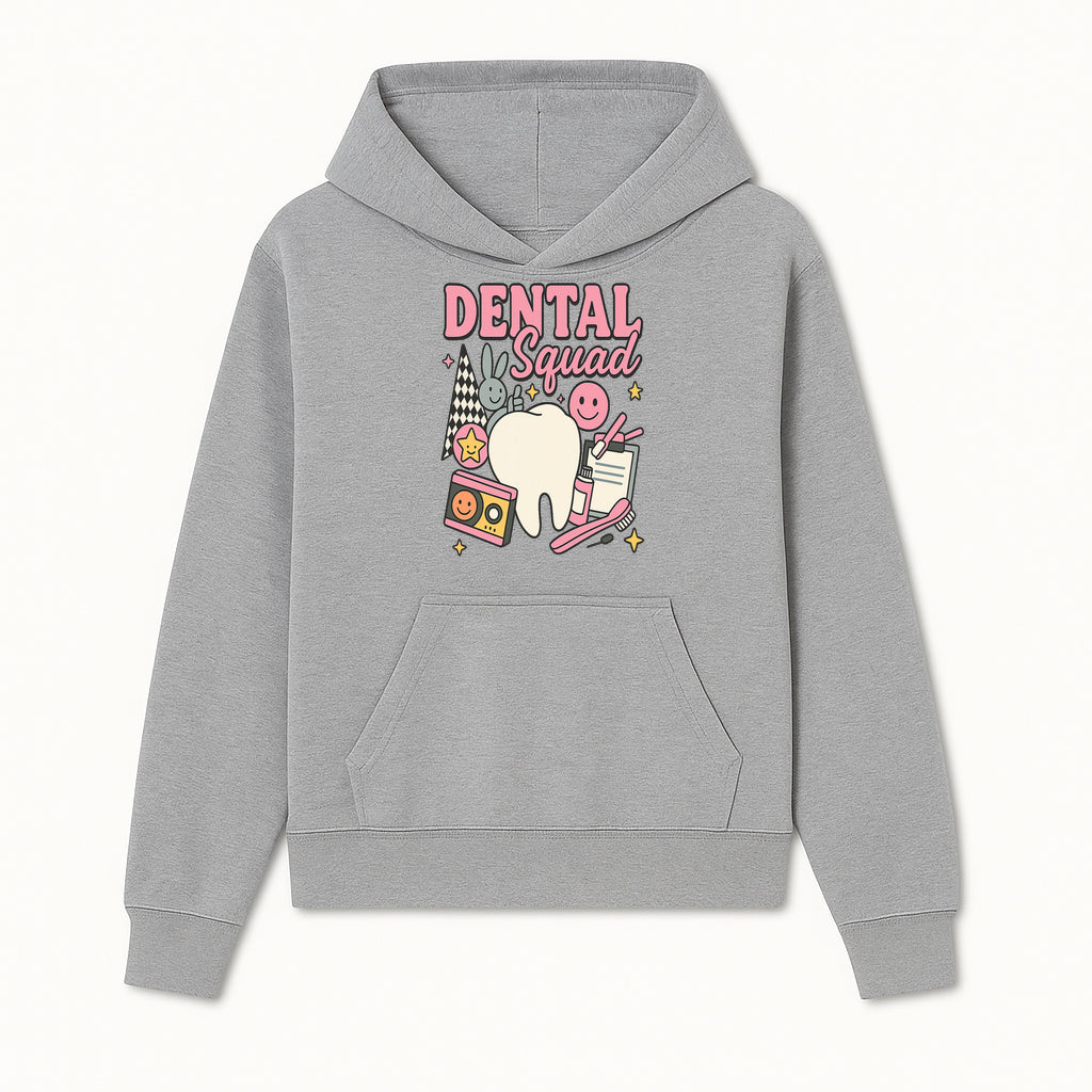 Dental Squad Fun Graphic Tee - Cute Tooth, Bunny, Smiley Faces, Kids' Dental Awareness Shirt, Tooth Fairy Theme - Hoodie 1758250121871.jpg
