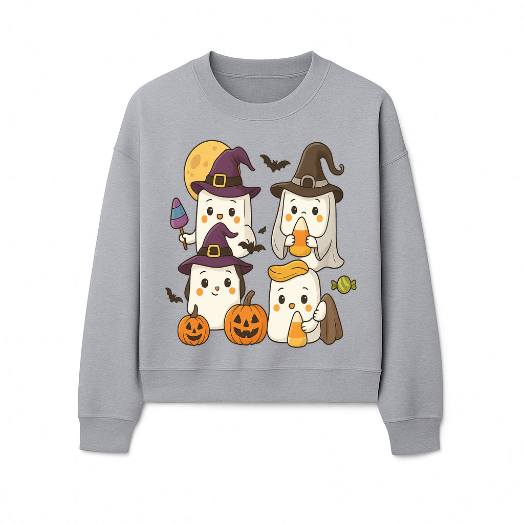 Cute Halloween Ghost Stickers Set - Adorable Spooky Characters with Pumpkins, Candy, and Witch Hats for Kids' Decorations and Crafts - Sweatshirt 1758250121925.jpg