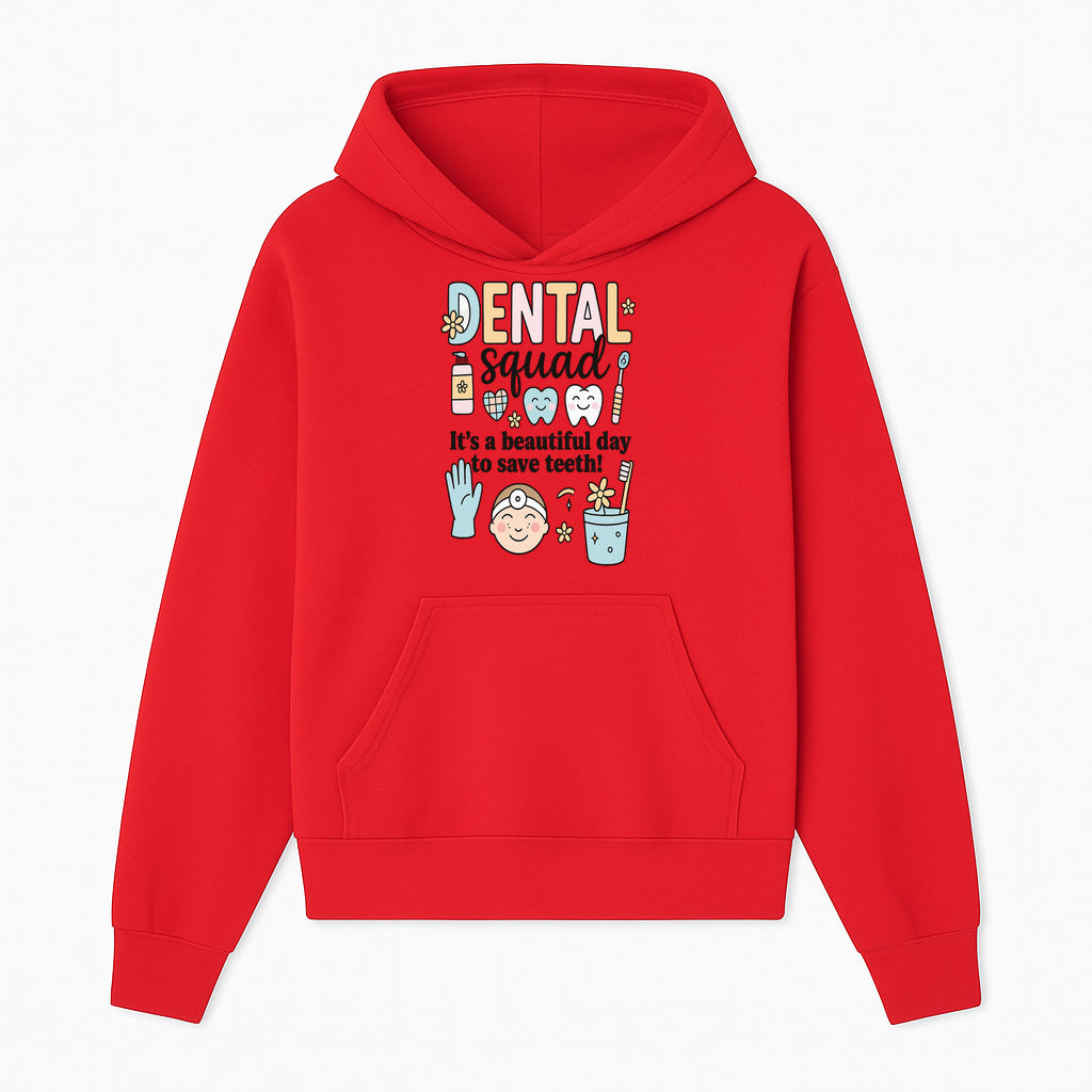 Dental Squad Fun Art Print - Cute Tooth & Dentist Design, Positive Dental Hygiene Quote for Kids' Room or Office Decor - Hoodie 1758250121970.jpg