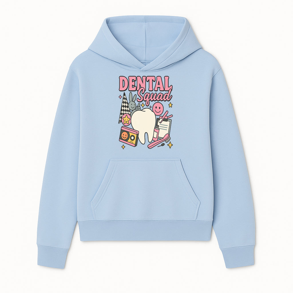 Dental Squad Fun Graphic Tee - Cute Tooth, Bunny, Smiley Faces, Kids' Dental Awareness Shirt, Tooth Fairy Theme - Hoodie 1758250122022.jpg