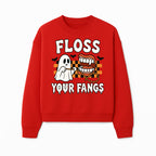 Halloween Ghost Dental Care T-Shirt - Floss Your Fangs Funny Costume Tee for Kids and Adults - Sweatshirt 1758250122094.jpg