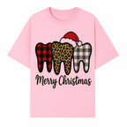 Merry Christmas Tooth Decor, Cute Dental Holiday Art, Christmas Plaid Teeth Design, Festive Dental Gifts for Dentists and Hygienists - T-shirt 1758250122329.jpg