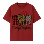 Merry Christmas Tooth Decor, Cute Dental Holiday Art, Christmas Plaid Teeth Design, Festive Dental Gifts for Dentists and Hygienists - T-shirt 1758250122468.jpg
