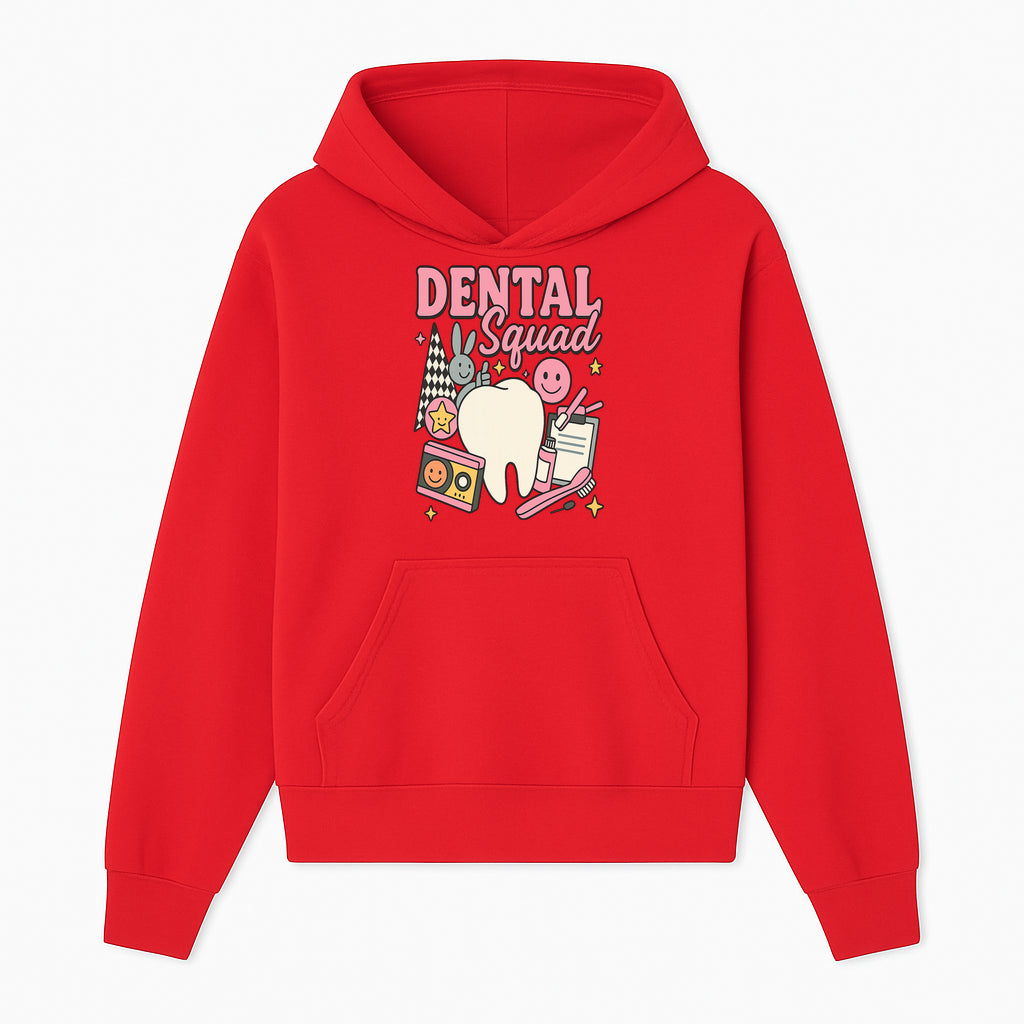 Dental Squad Fun Graphic Tee - Cute Tooth, Bunny, Smiley Faces, Kids' Dental Awareness Shirt, Tooth Fairy Theme - Hoodie 1758250122583.jpg