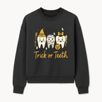 Halloween Trick or Teeth Tooth Fairy Kids T-Shirt, Cute Tooth Characters with Pumpkin, Spooky Ghosts, Fun Dental Theme for Children - Sweatshirt 1758250122637.jpg