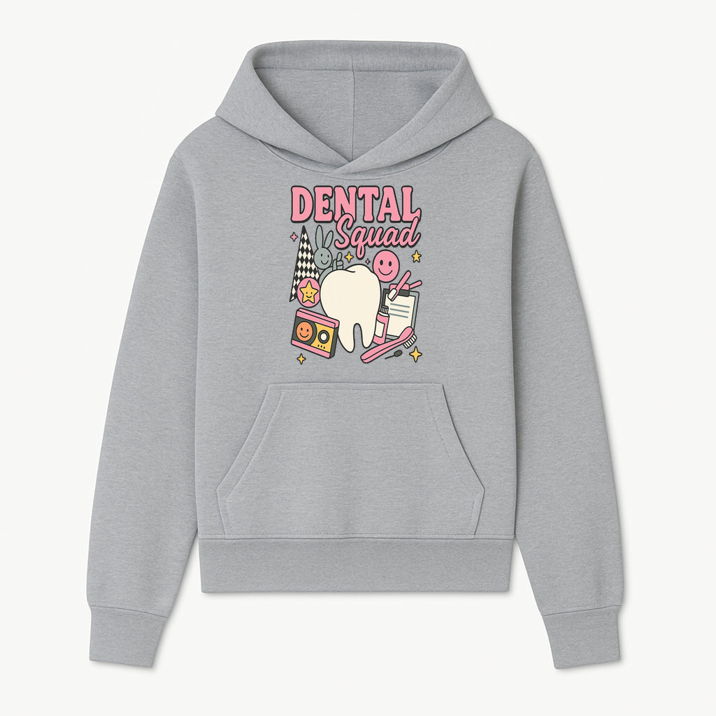 Dental Squad Fun Graphic Tee - Cute Tooth, Bunny, Smiley Faces, Kids' Dental Awareness Shirt, Tooth Fairy Theme - Hoodie 1758250122715.jpg