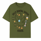 Silly Dental Goose Graphic Tee for Kids - Cute Toothbrush & Teeth Design, Fun Animal Apparel for Children's Dental Hygiene Awareness - T-shirt 1758250122782.jpg