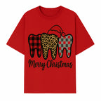 Merry Christmas Tooth Decor, Cute Dental Holiday Art, Christmas Plaid Teeth Design, Festive Dental Gifts for Dentists and Hygienists - T-shirt 1758250122790.jpg