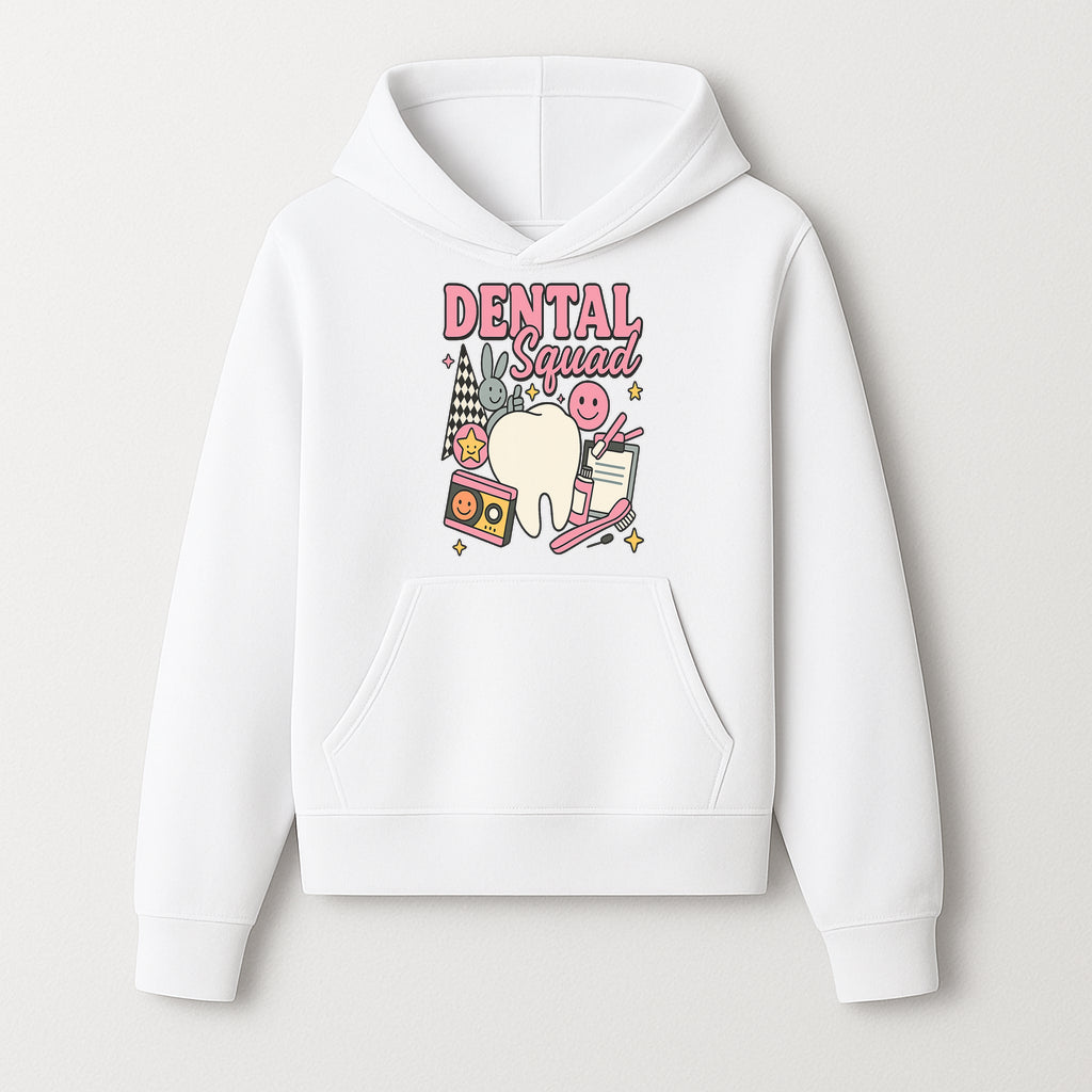 Dental Squad Fun Graphic Tee - Cute Tooth, Bunny, Smiley Faces, Kids' Dental Awareness Shirt, Tooth Fairy Theme - Hoodie 1758250122882.jpg