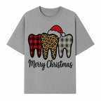 Merry Christmas Tooth Decor, Cute Dental Holiday Art, Christmas Plaid Teeth Design, Festive Dental Gifts for Dentists and Hygienists - T-shirt 1758250122978.jpg