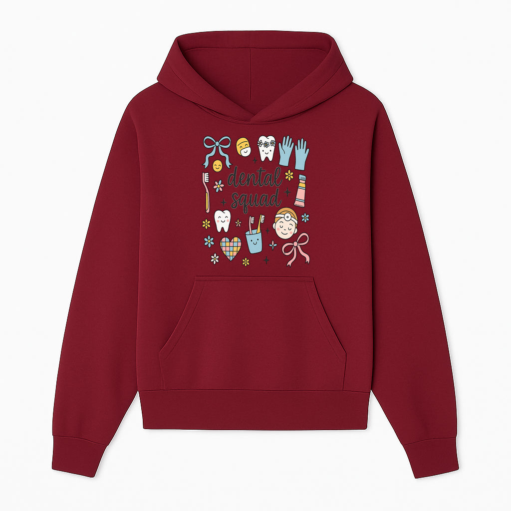 Dental Squad Cute Tooth-Themed Art Print, Kids Dentistry Decor, Fun Dental Hygiene Illustrations, Children's Room Wall Art - Hoodie 1758250122993.jpg