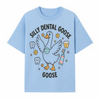 Silly Dental Goose Graphic Tee for Kids - Cute Toothbrush & Teeth Design, Fun Animal Apparel for Children's Dental Hygiene Awareness - T-shirt 1758250123123.jpg