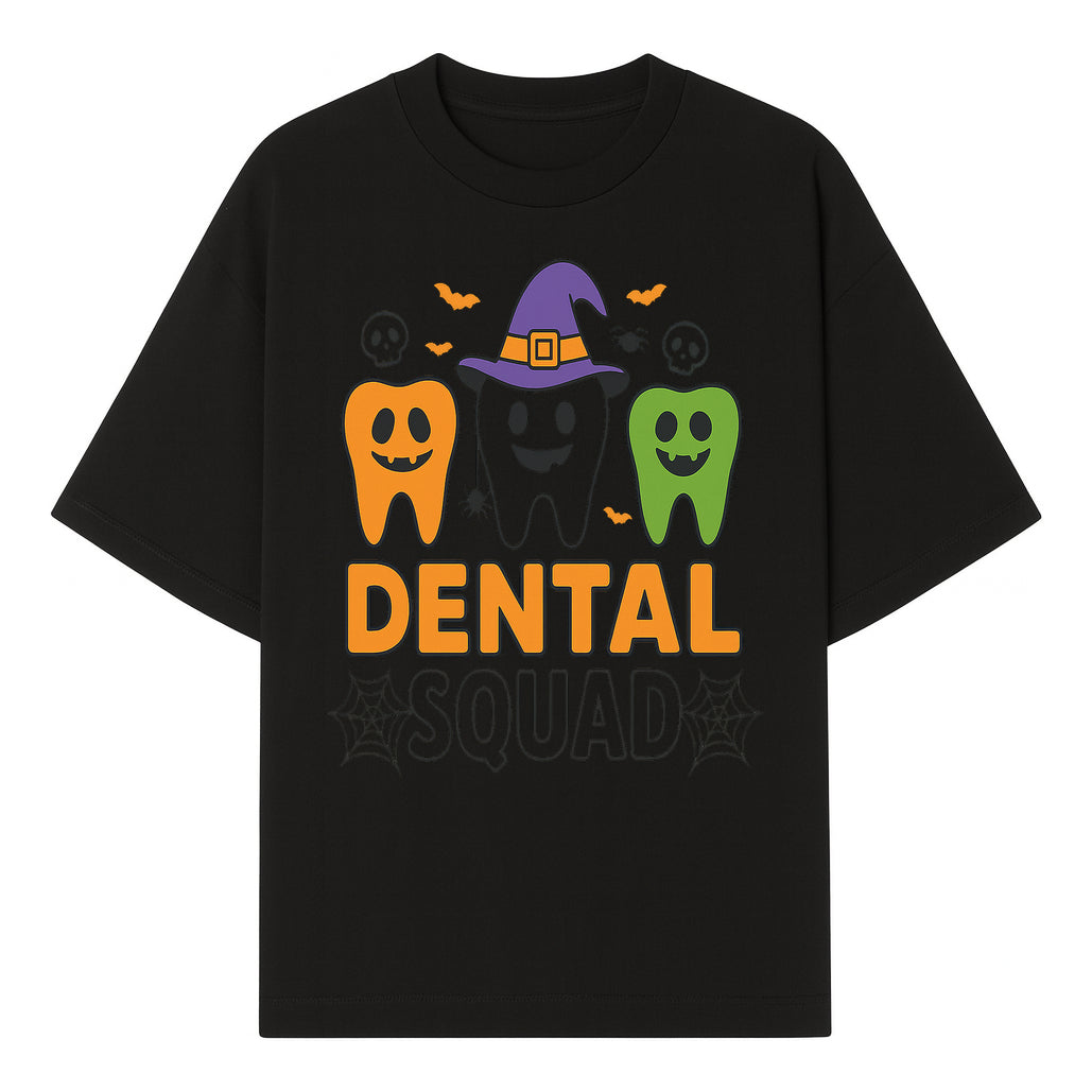 Halloween Dental Squad T-Shirt, Cute Pumpkin Tooth Graphic Tee, Spooky Dentist Apparel for Kids and Adults, Fun Dental Halloween Design - T-shirt 1758250123164.jpg