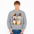 Cute Halloween Ghost Stickers Set - Adorable Spooky Characters with Pumpkins, Candy, and Witch Hats for Kids' Decorations and Crafts - Sweatshirt 1758250123269.jpg