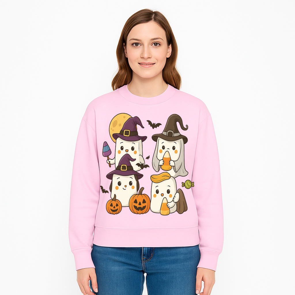 Cute Halloween Ghost Stickers Set - Adorable Spooky Characters with Pumpkins, Candy, and Witch Hats for Kids' Decorations and Crafts - Sweatshirt 1758250123429.jpg