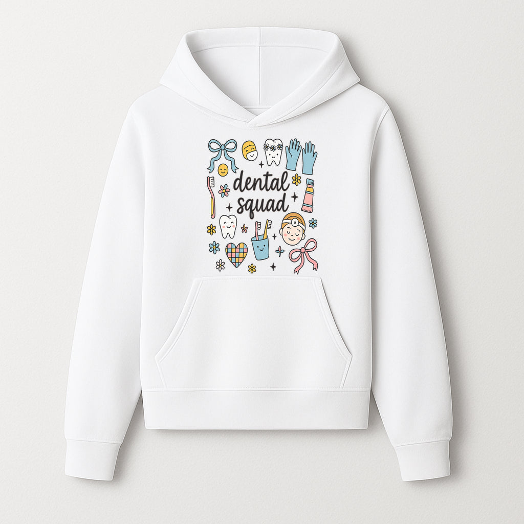 Dental Squad Cute Tooth-Themed Art Print, Kids Dentistry Decor, Fun Dental Hygiene Illustrations, Children's Room Wall Art - Hoodie 1758250123564.jpg