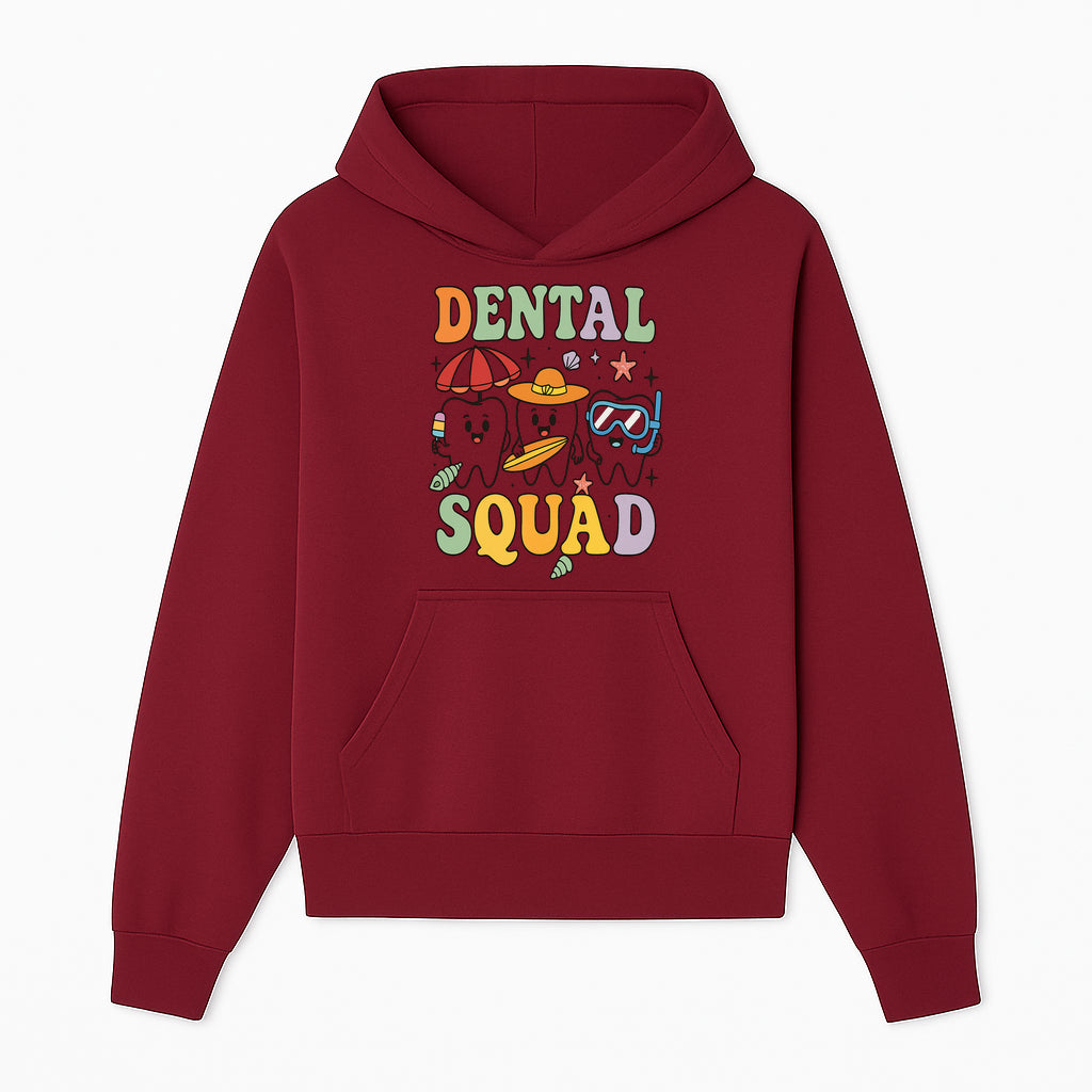 Dental Squad Beach Party T-Shirt, Cute Tooth Characters, Summer Fun, Kids Graphic Tee, Funny Dental Humor, Cartoon Design - Hoodie 1758250123616.jpg
