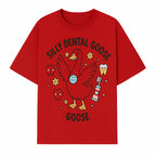 Silly Dental Goose Graphic Tee for Kids - Cute Toothbrush & Teeth Design, Fun Animal Apparel for Children's Dental Hygiene Awareness - T-shirt 1758250123660.jpg