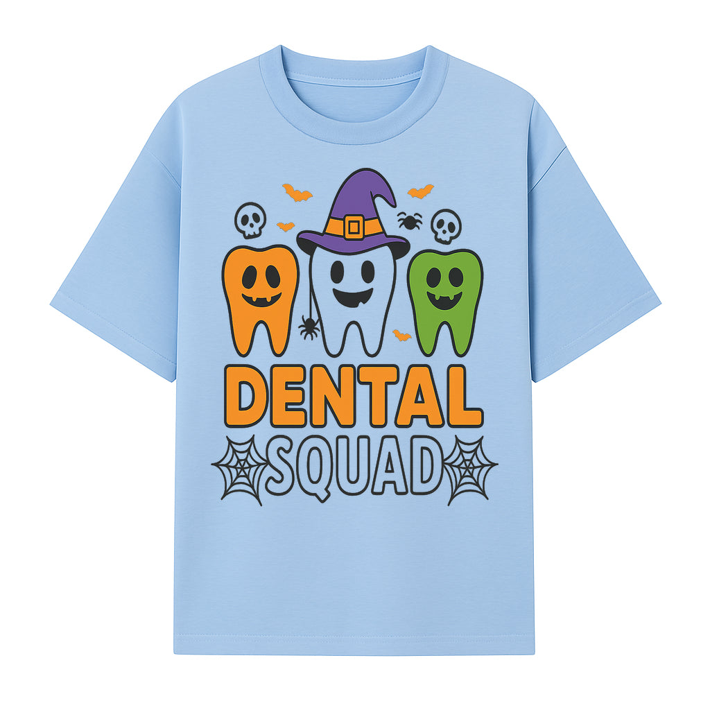 Halloween Dental Squad T-Shirt, Cute Pumpkin Tooth Graphic Tee, Spooky Dentist Apparel for Kids and Adults, Fun Dental Halloween Design - T-shirt 1758250123780.jpg